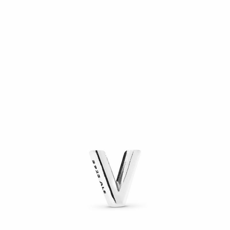 Pandora Letter V Petite Locket Charm NZ Sale, Sterling Silver (046397-TQX)